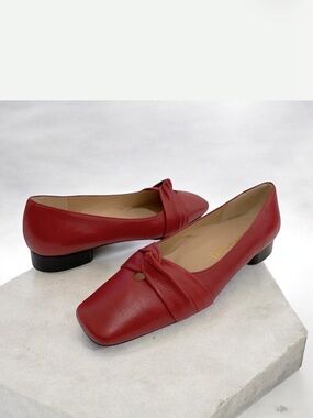 Brunate Hand Italian Made Red Loafers Size 37.5